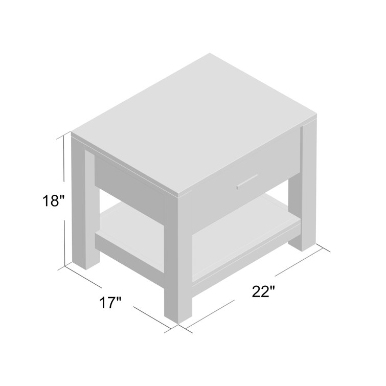 Acacia Solid Wood 1-Drawer Nightstand