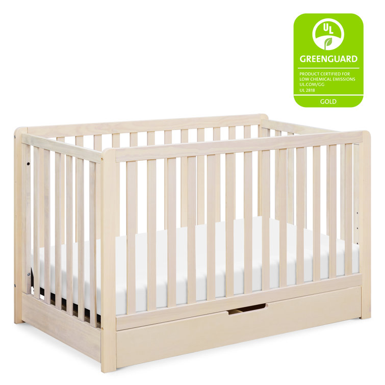 Washed Natural Pine 4-in-1 Convertible Crib with Storage