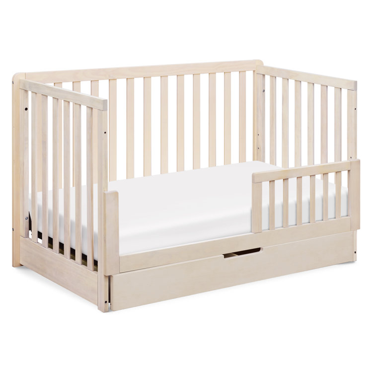 Washed Natural Pine 4-in-1 Convertible Crib with Storage