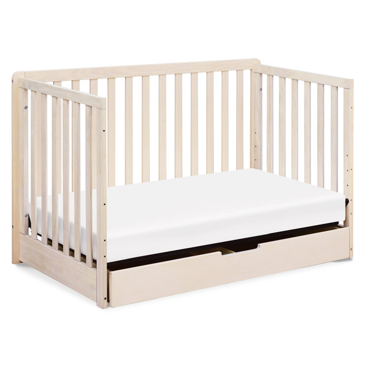 Washed Natural Pine 4-in-1 Convertible Crib with Storage