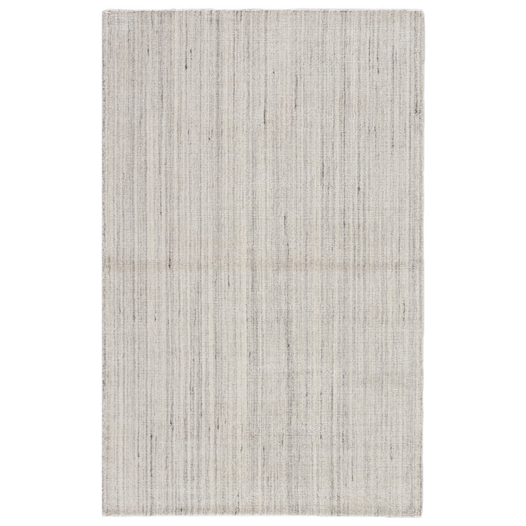 Sandshell Gray Hand Loomed Wool and Viscose Rug 9' x 13'