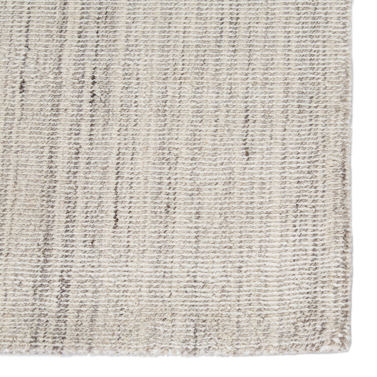 Sandshell Gray Hand Loomed Wool and Viscose Rug 9' x 13'