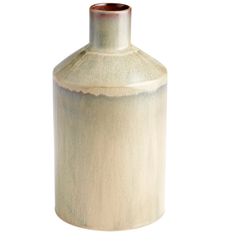 Olive Glaze Ceramic Table Vase with Gradient Finish