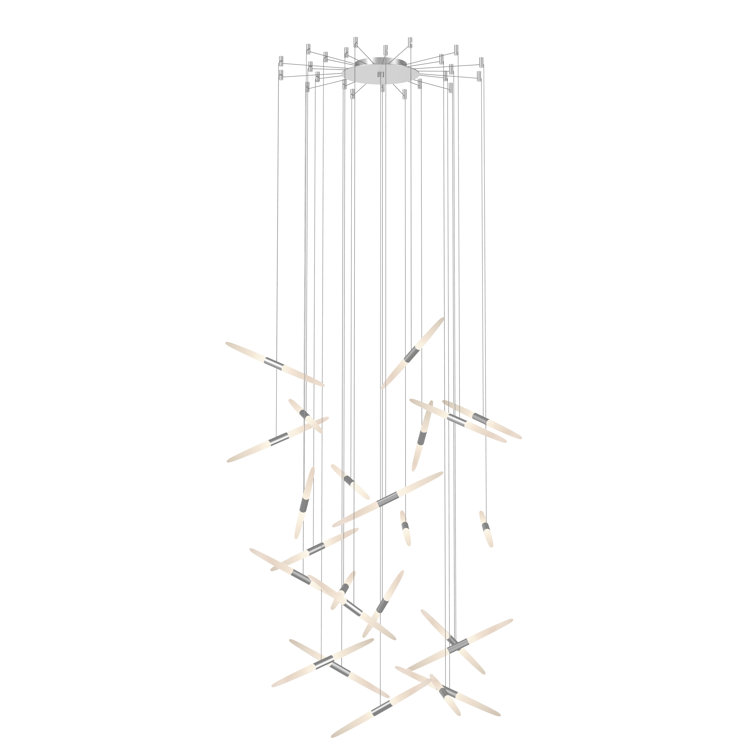 Ballet Modern 24-Light LED Pendant in Bright Satin Aluminum