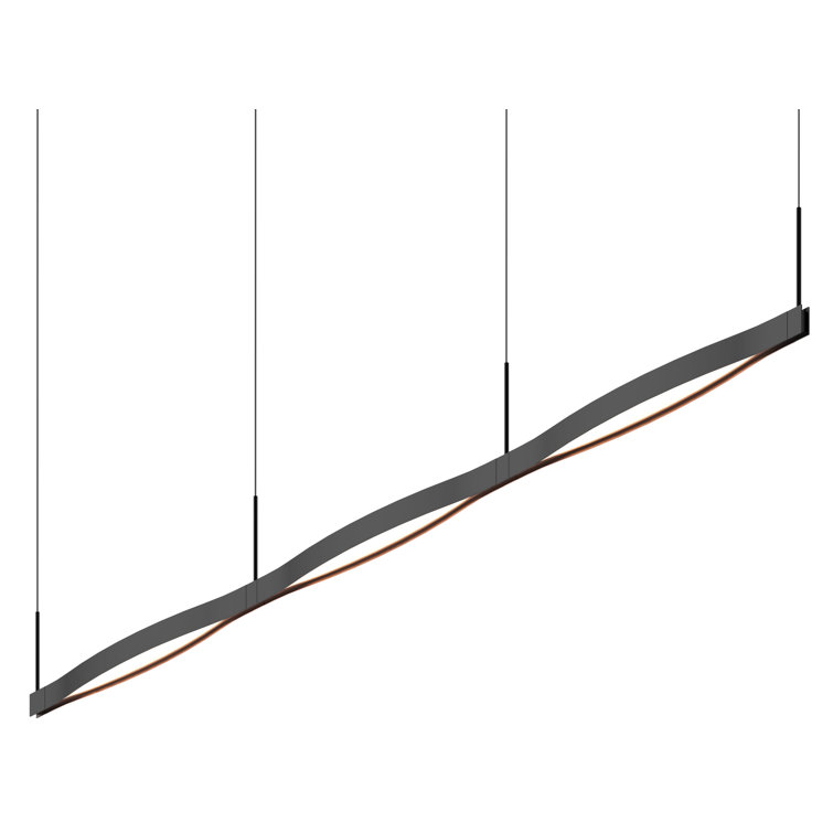 Satin Black Aluminum LED Kitchen Island Pendant Light