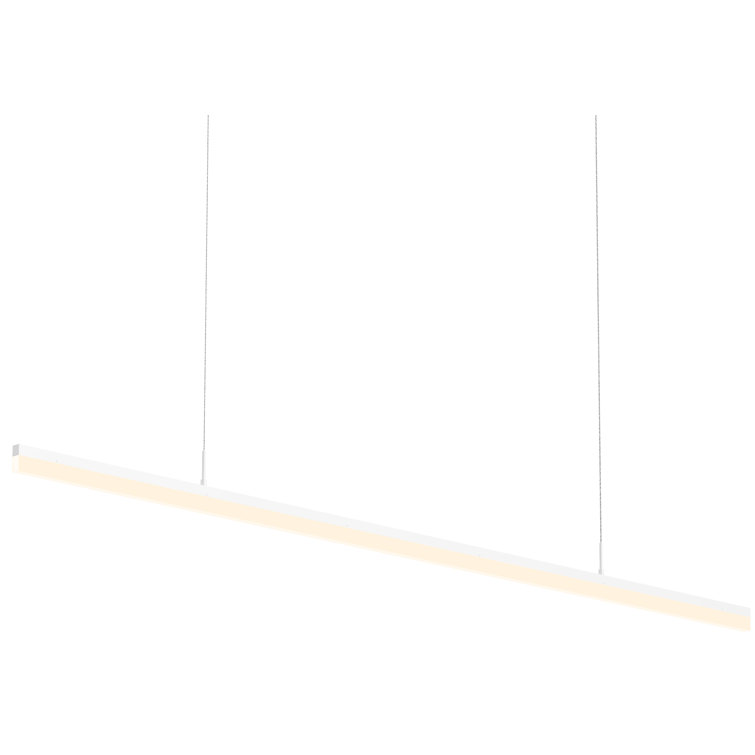 Sleek Satin White Stiletto LED Linear Kitchen Island Pendant