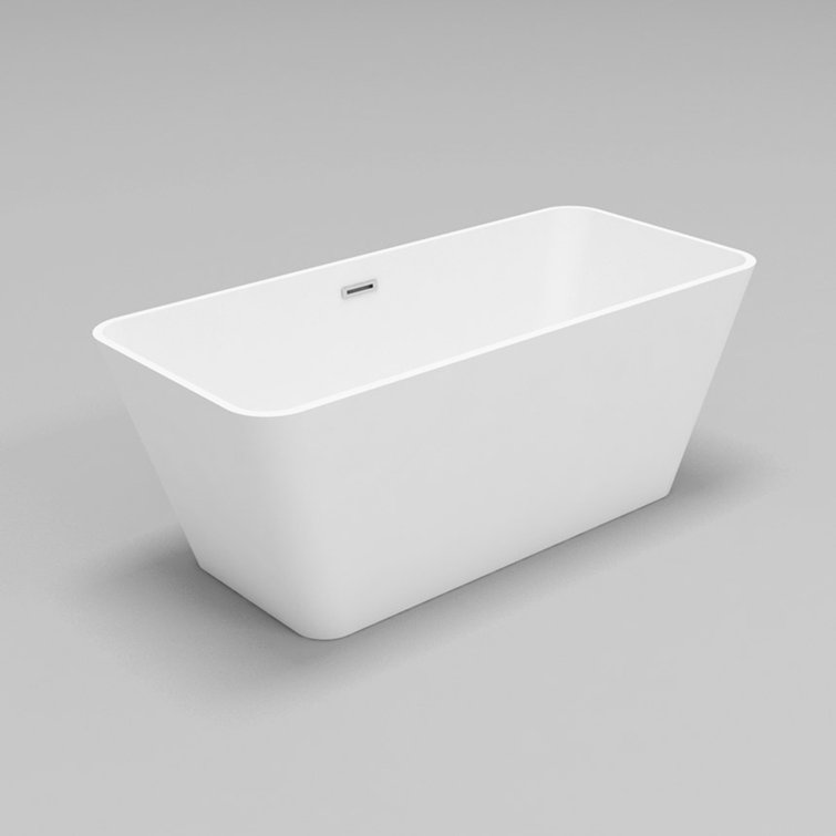 59'' Matte White Acrylic Freestanding Soaking Bathtub