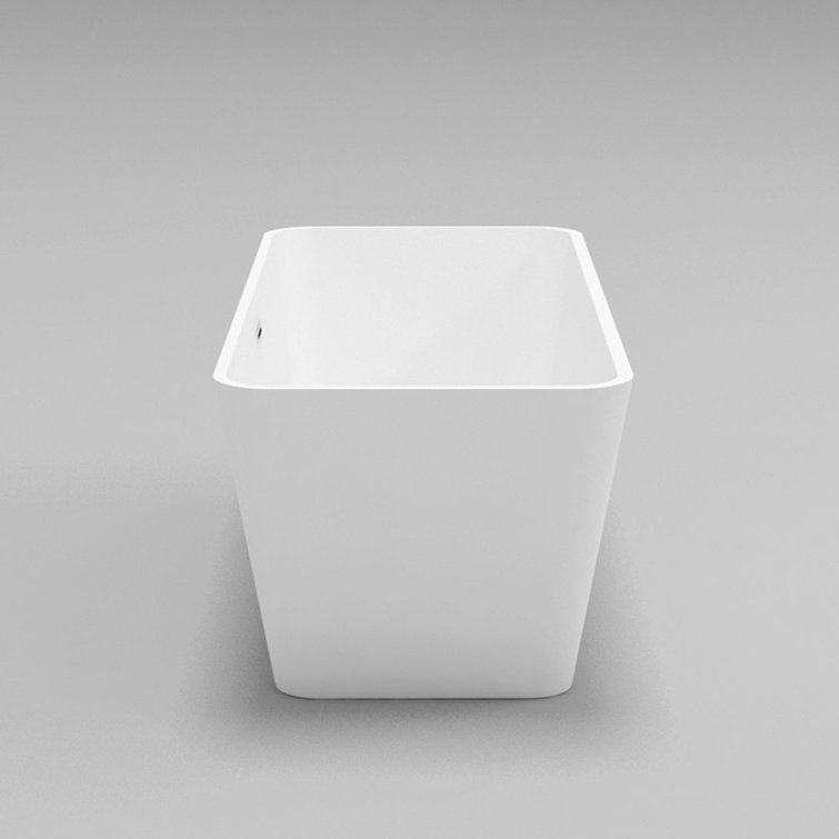 59'' Matte White Acrylic Freestanding Soaking Bathtub