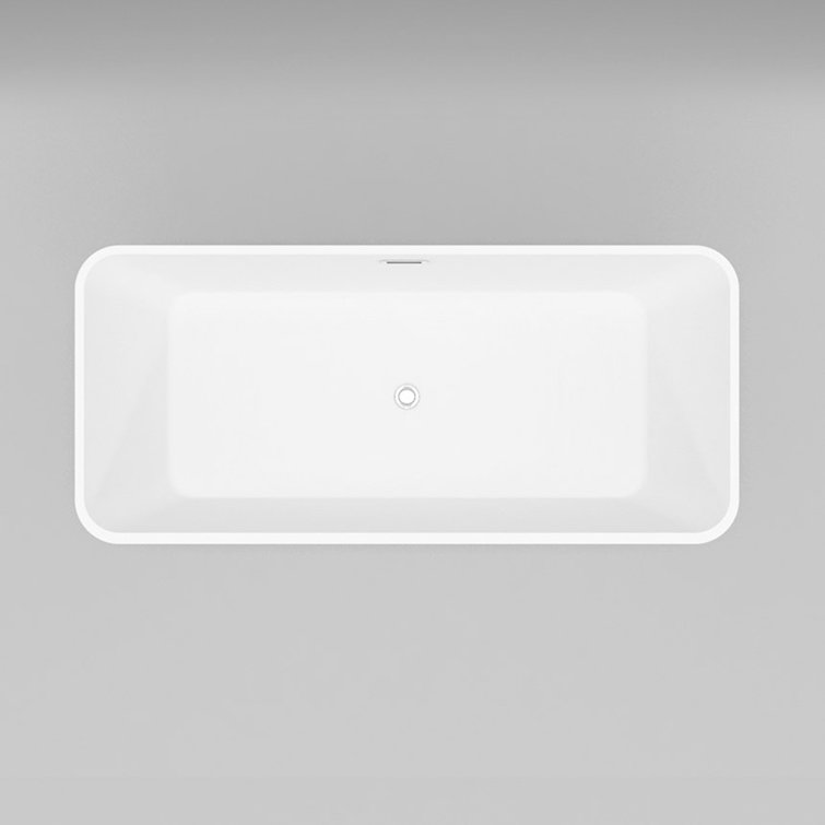 59'' Matte White Acrylic Freestanding Soaking Bathtub
