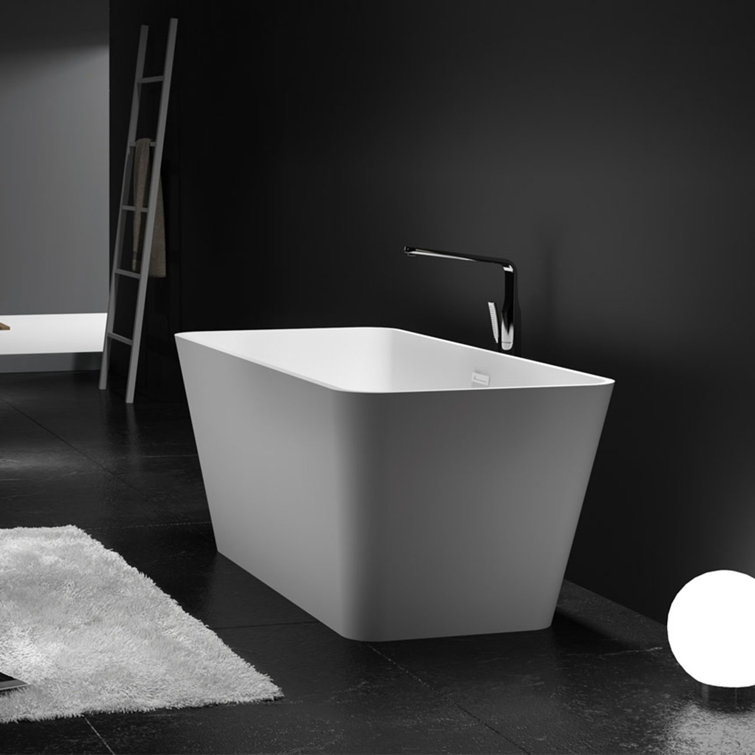 59'' Matte White Acrylic Freestanding Soaking Bathtub