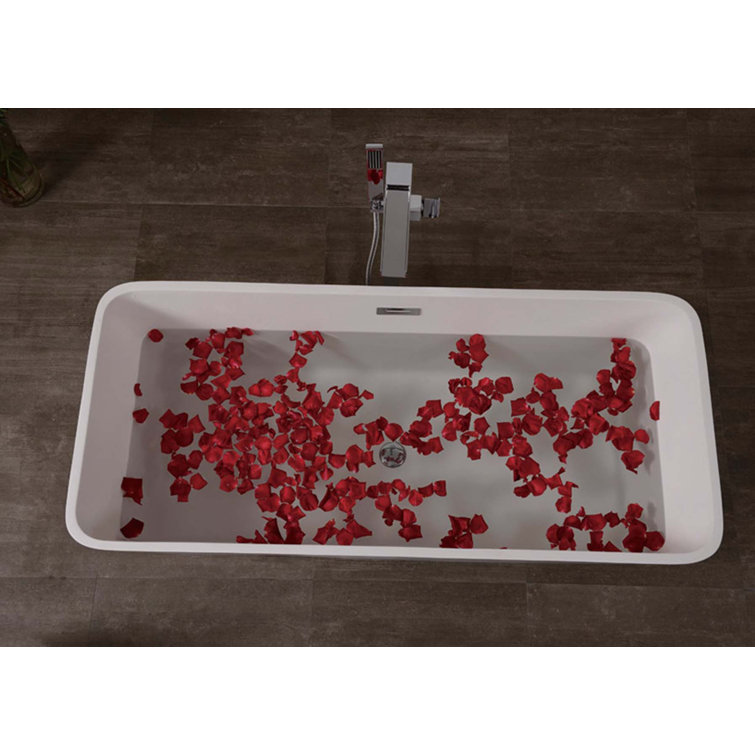 59'' Matte White Acrylic Freestanding Soaking Bathtub