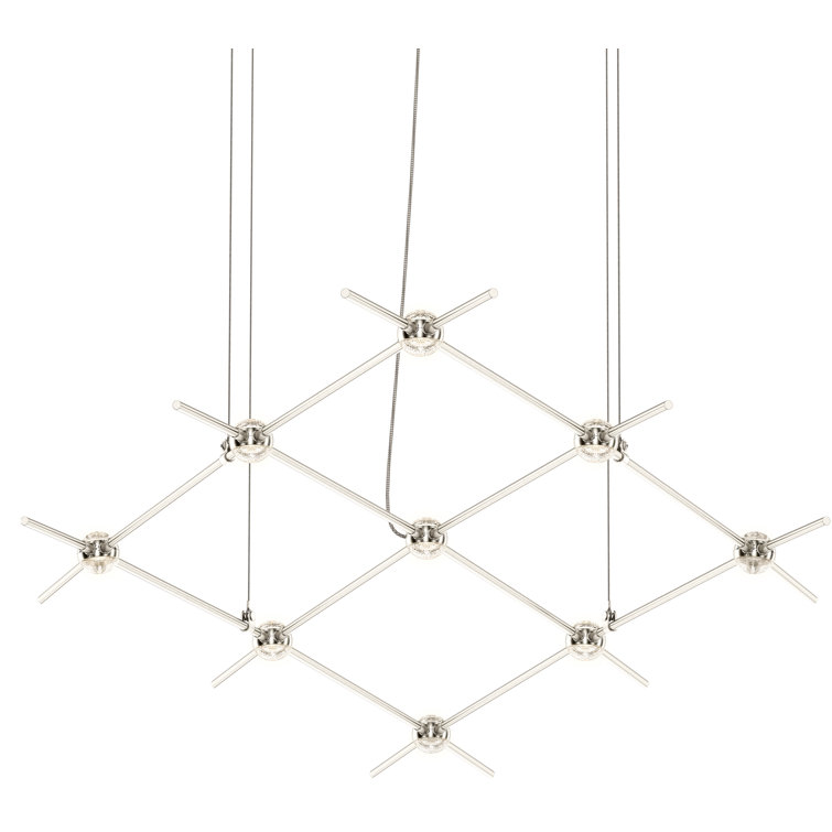 Aquarius Satin Nickel 66.75" LED Tiered Chandelier
