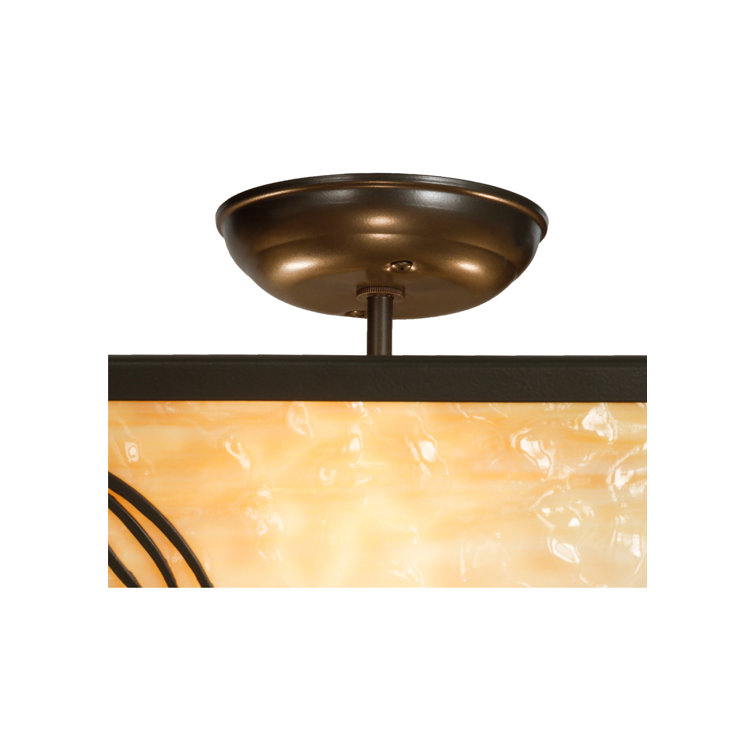 Mountain Pine 22" Bronze & Glass Nature-Inspired Ceiling Pendant