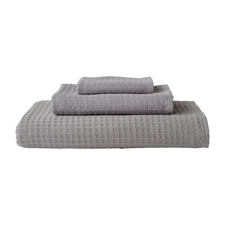 Gray Waffle Twist 100% Cotton Bath Towel