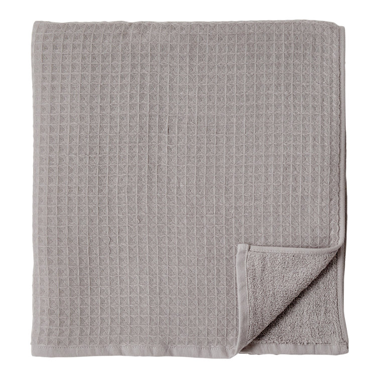 Gray Waffle Twist 100% Cotton Bath Towel