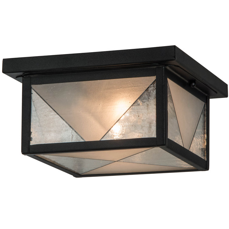 Harlequin 10" Bronze & Glass Geometric Flushmount Light