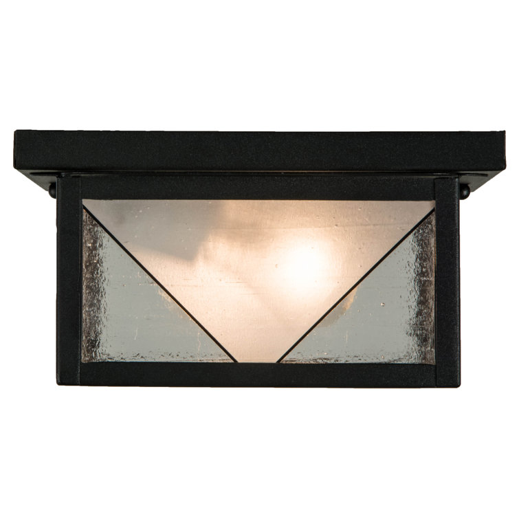 Harlequin 10" Bronze & Glass Geometric Flushmount Light