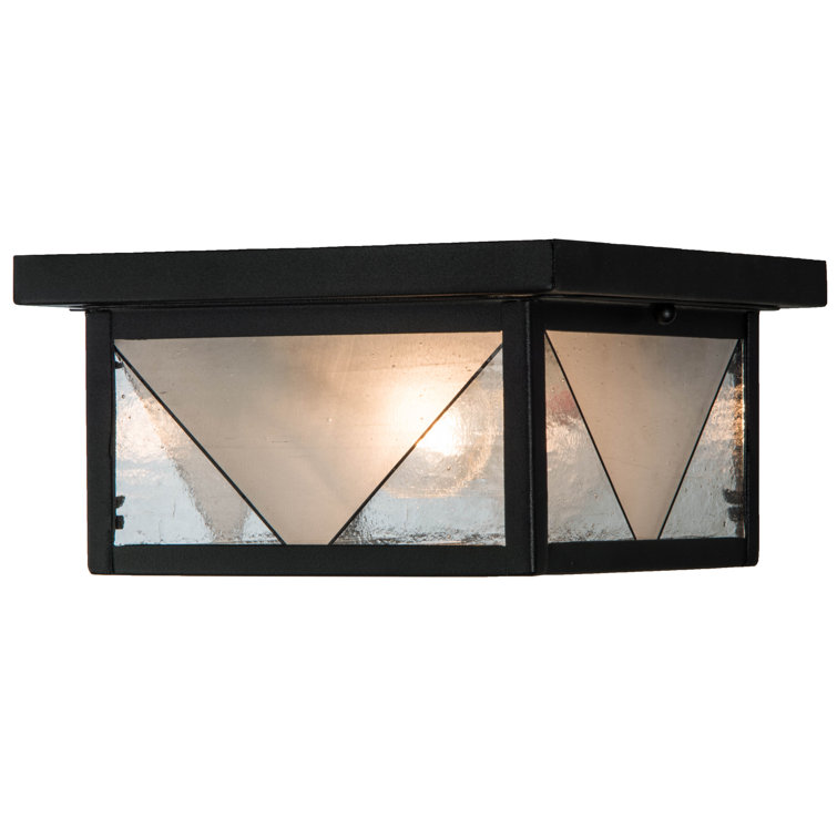 Harlequin 10" Bronze & Glass Geometric Flushmount Light