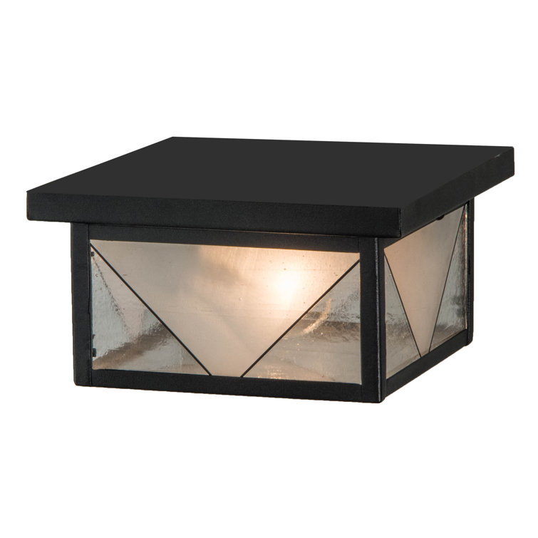 Harlequin 10" Bronze & Glass Geometric Flushmount Light