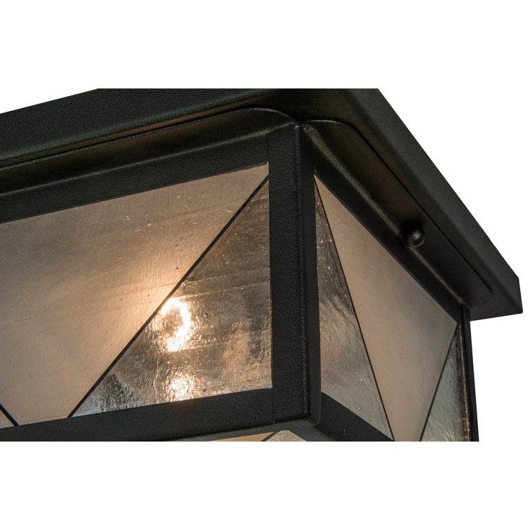 Harlequin 10" Bronze & Glass Geometric Flushmount Light