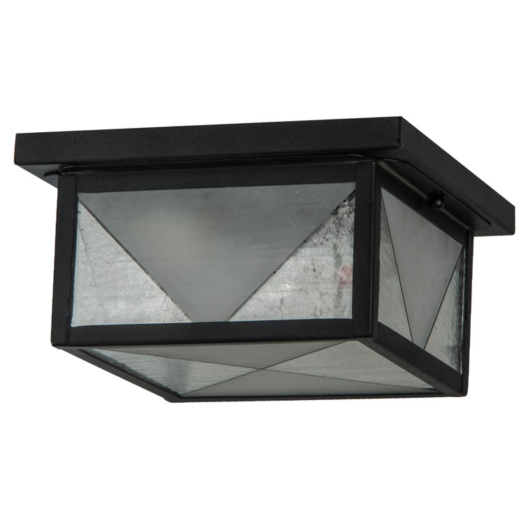 Harlequin 10" Bronze & Glass Geometric Flushmount Light