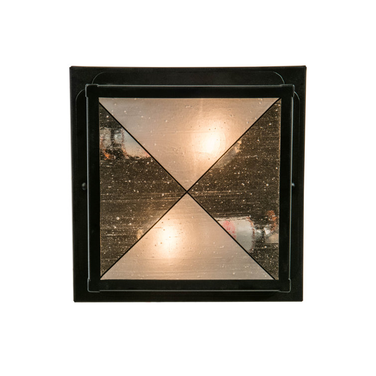 Harlequin 10" Bronze & Glass Geometric Flushmount Light