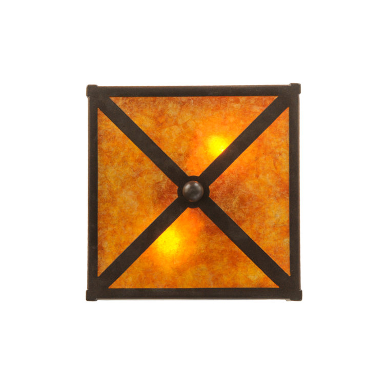 Bronze and Glass 14.5" Indoor/Outdoor Flushmount Light