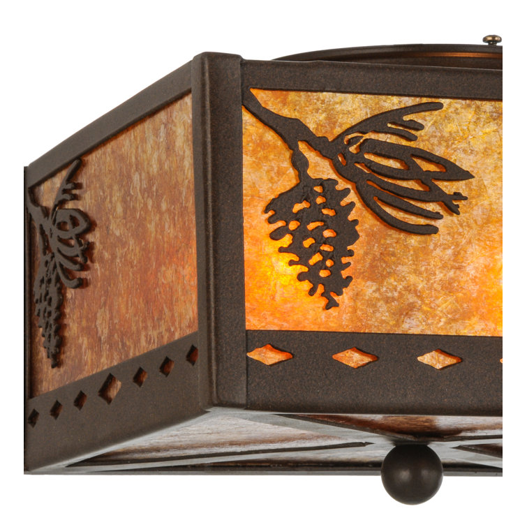 Bronze and Glass 14.5" Indoor/Outdoor Flushmount Light