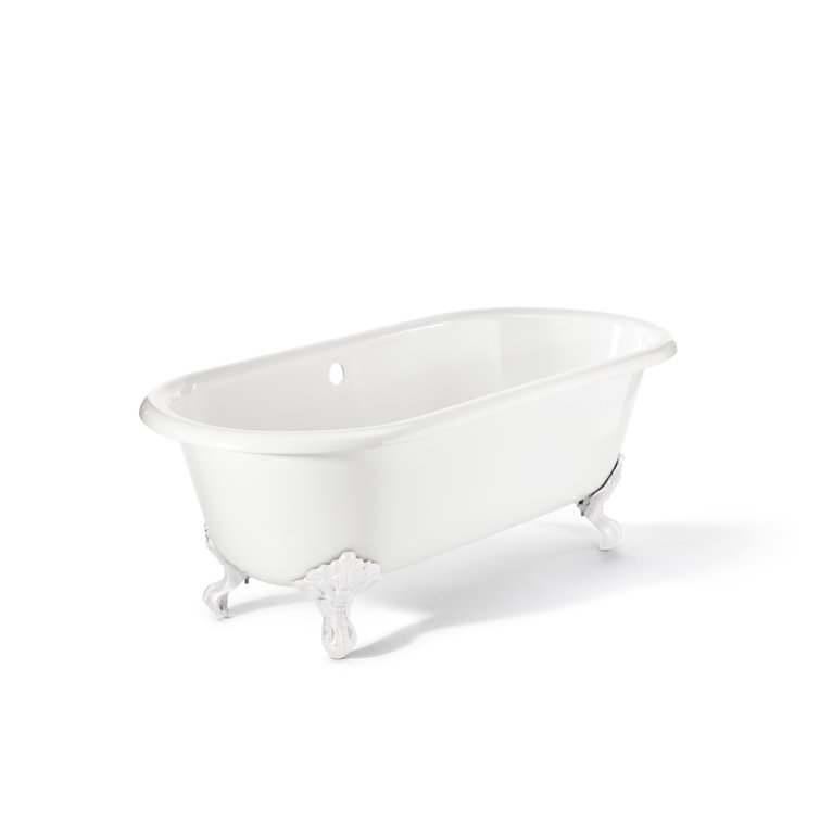 Regal 68'' White Cast Iron Clawfoot Freestanding Bathtub