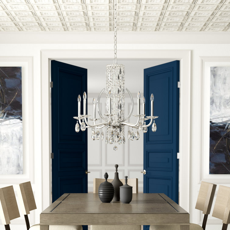 White Crystal Heritage 8-Light Chandelier