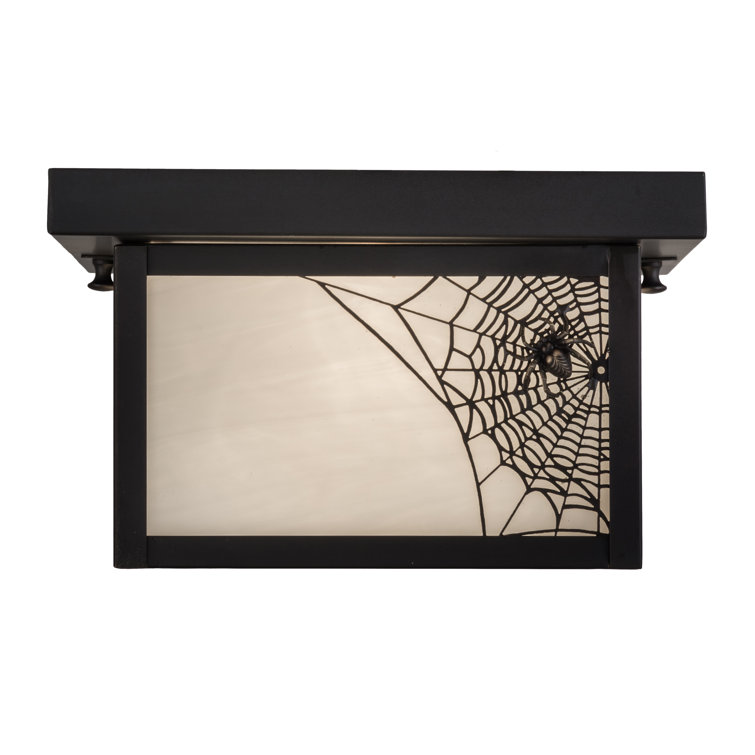 Hyde Park 6" Brown Glass Spider Web Flush Mount Light