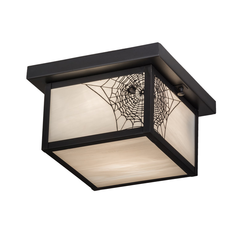 Hyde Park 6" Brown Glass Spider Web Flush Mount Light