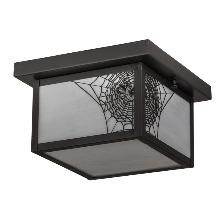 Hyde Park 6" Brown Glass Spider Web Flush Mount Light