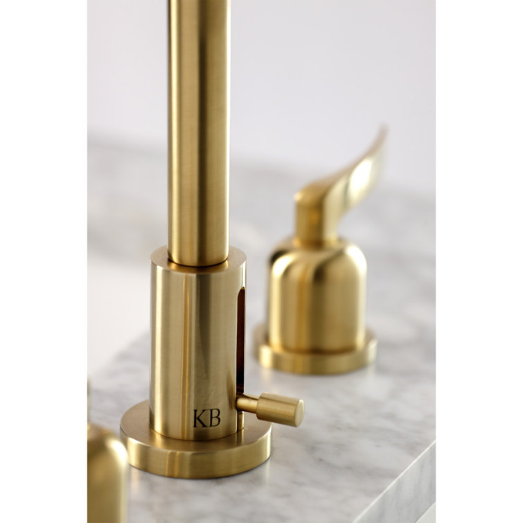 Centurion 11" Brushed Brass Widespread Bathroom Faucet with Pop-Up Drain
