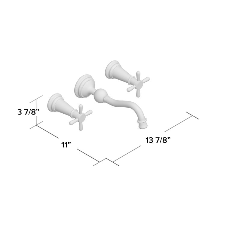 Elegant Polished Nickel 2-Handle Widespread Wall-Mount Bathroom Faucet