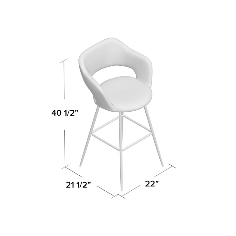 Sleek Contemporary 40.5" Black Metal & Grey Leather Bar Stool Set