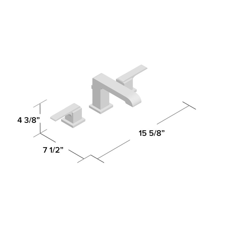 Modern Black and Stainless Steel Widespread Bathroom Faucet with ADA Compliance