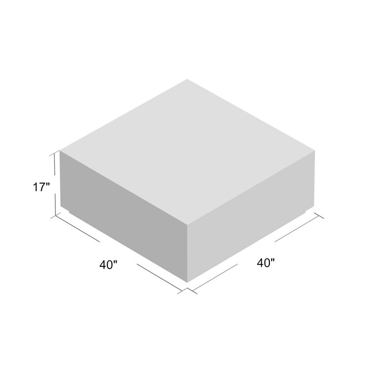 Axiom Transitional Square Cocktail Table with Storage in Gray and White