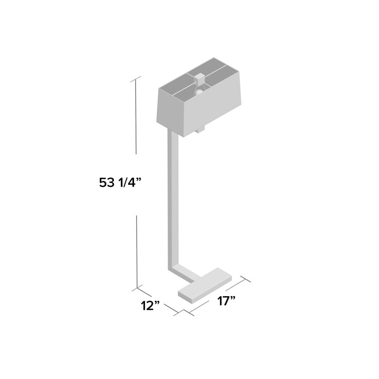 Antique Silver Adjustable 53'' Floor Lamp with 3-Way Switch