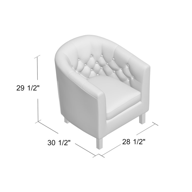 Azure Velvet Barrel Armchair with Manufactured Wood Frame