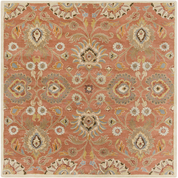 Arden Burnt Orange Hand Tufted Wool Square Rug