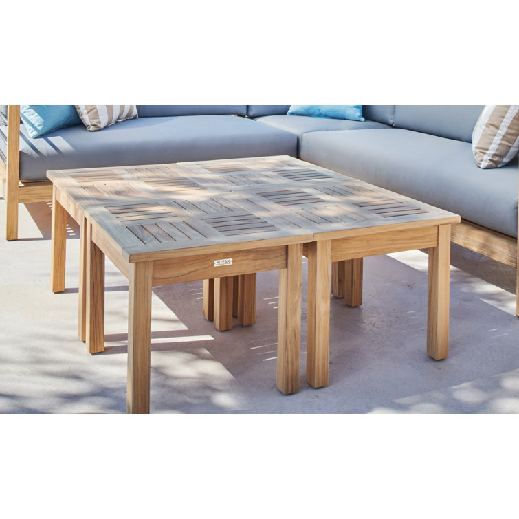 Natural Teak Square Outdoor Side Table