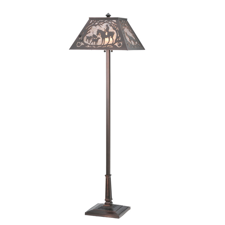 Mahogany Bronze 60" Stained Glass Floor Lamp with 2 Lights