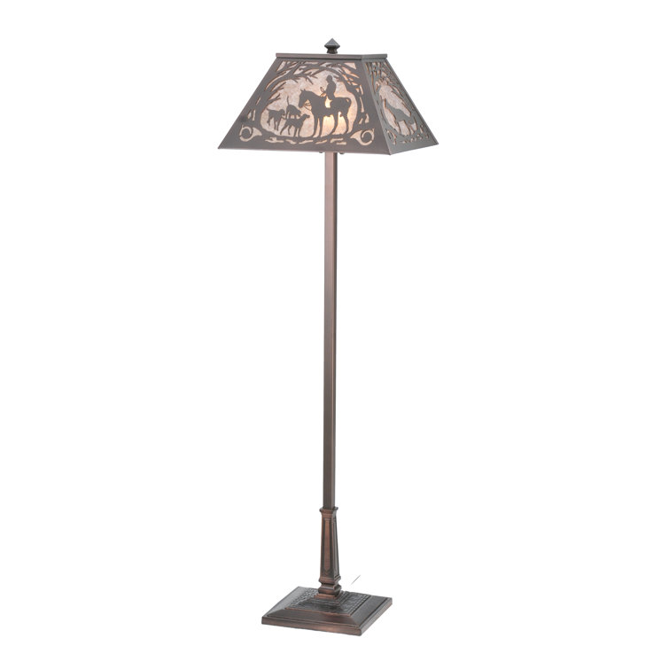 Mahogany Bronze 60" Stained Glass Floor Lamp with 2 Lights