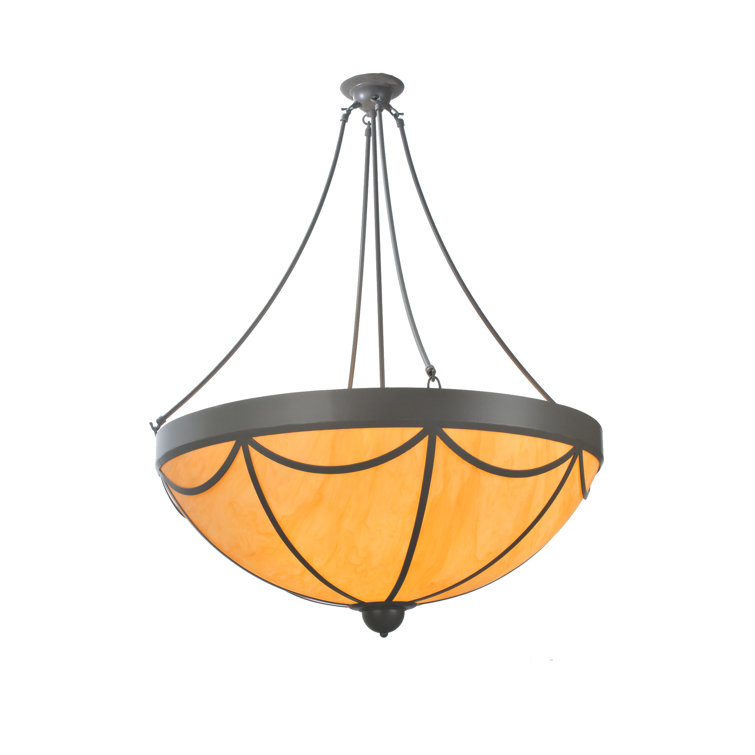 Amber Quartz 42" LED Carousel Pendant with Crystal Accents in Bronze