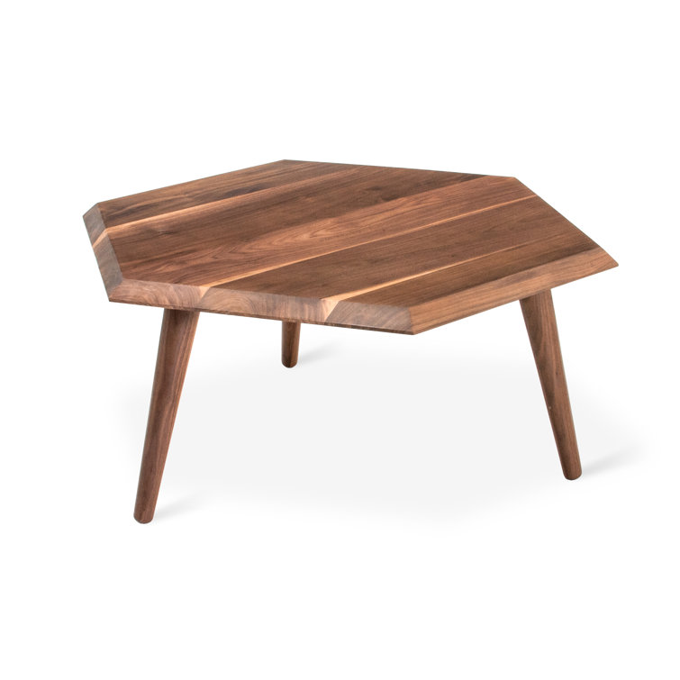 Walnut Hexagonal Minimalist Coffee Table