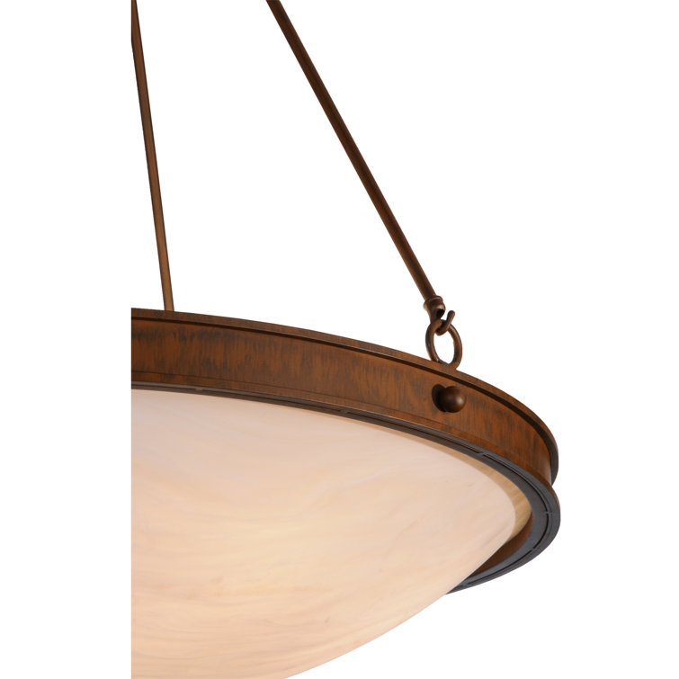 Dionne Rustic Iron 6-Light LED Brown Pendant for Indoor/Outdoor
