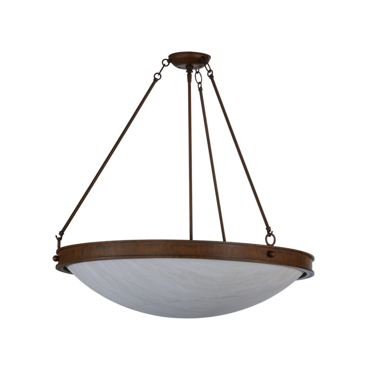 Dionne Rustic Iron 6-Light LED Brown Pendant for Indoor/Outdoor