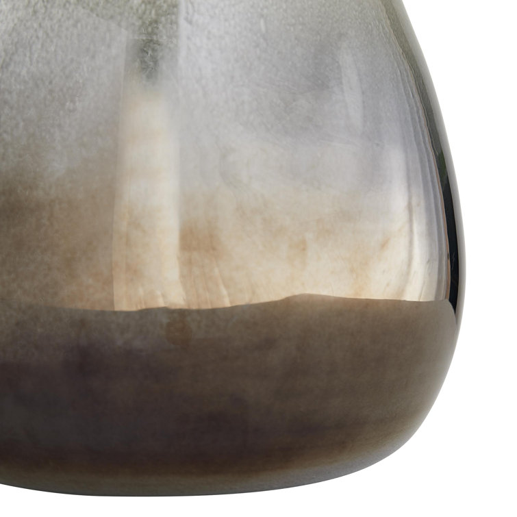 Smoke Ombre Glass Table Lamp with White Linen Shade