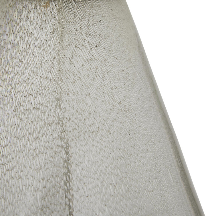 Smoke Ombre Glass Table Lamp with White Linen Shade